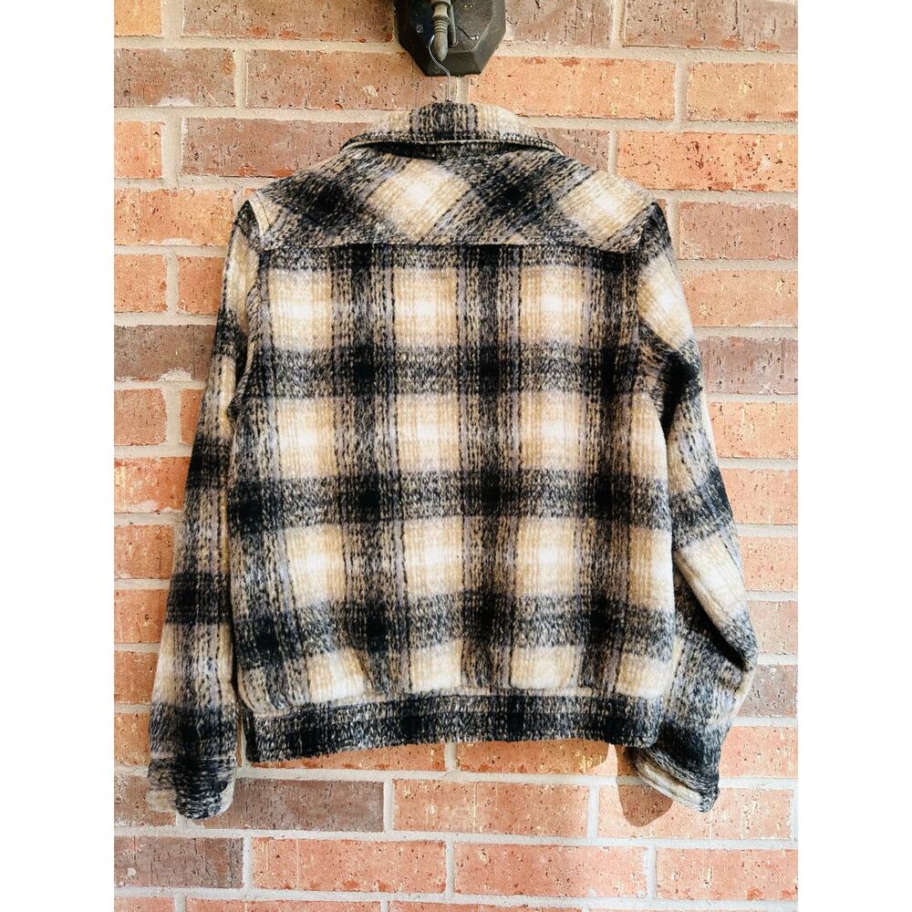 Goodfellow & Co Men's Brown Black Plaid Full Zip Bomber Jackets Size Small - Picture 2 of 4